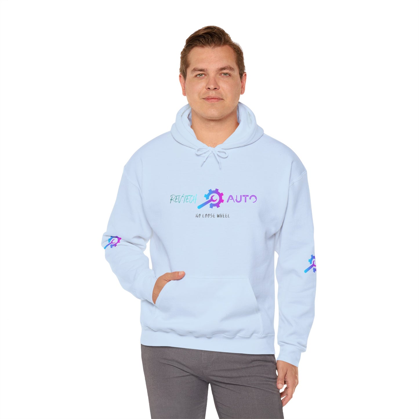 Rev Tech Auto Retro Automotive Graphic Hoodie | Unisex Hooded Sweatshirt | Perfect Gift for Car Enthusiasts, Streetwear, Casual Wear, Tech Lovers