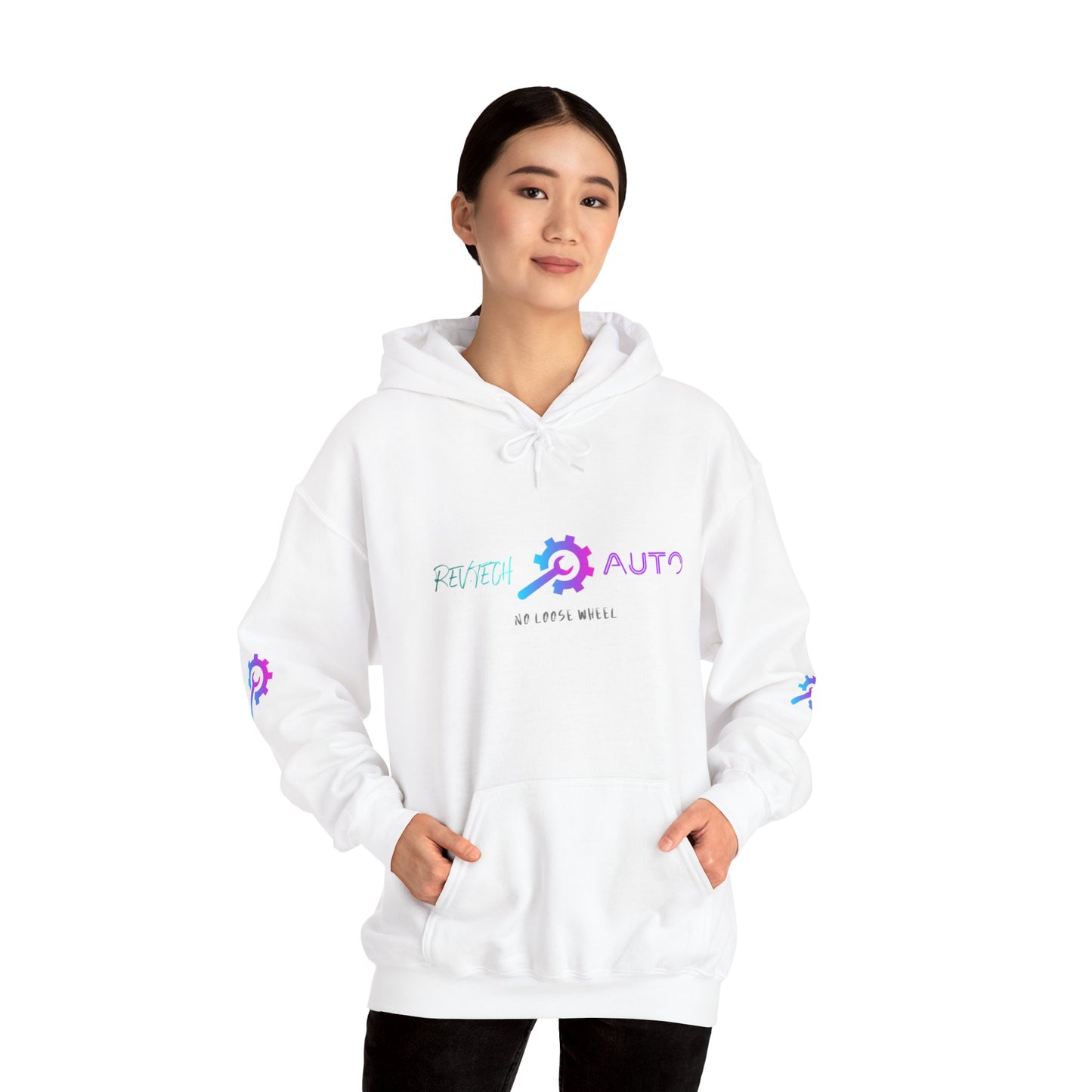 Rev Tech Auto Retro Automotive Graphic Hoodie | Unisex Hooded Sweatshirt | Perfect Gift for Car Enthusiasts, Streetwear, Casual Wear, Tech Lovers