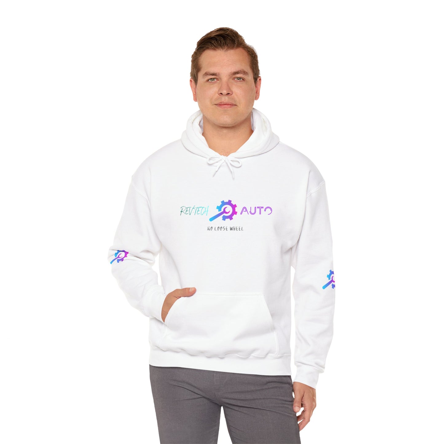 Rev Tech Auto Retro Automotive Graphic Hoodie | Unisex Hooded Sweatshirt | Perfect Gift for Car Enthusiasts, Streetwear, Casual Wear, Tech Lovers