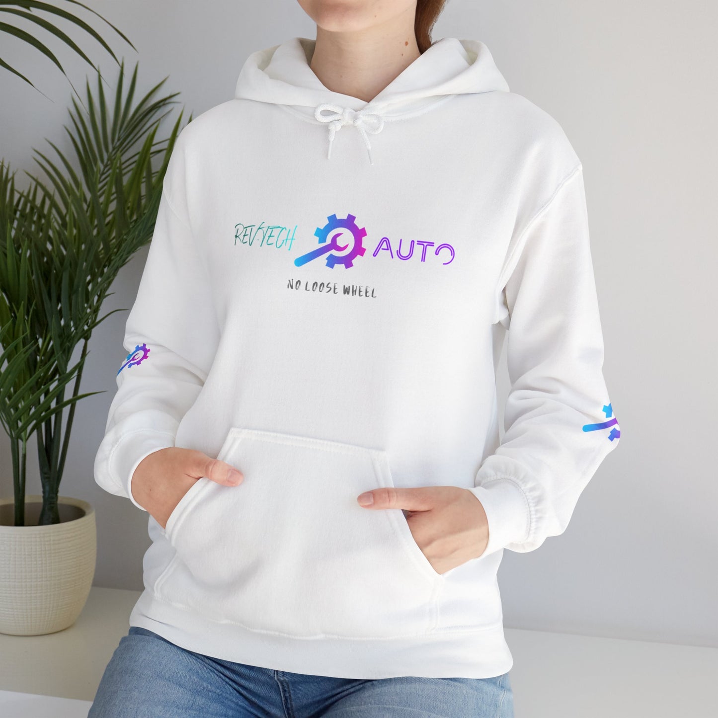 Rev Tech Auto Retro Automotive Graphic Hoodie | Unisex Hooded Sweatshirt | Perfect Gift for Car Enthusiasts, Streetwear, Casual Wear, Tech Lovers