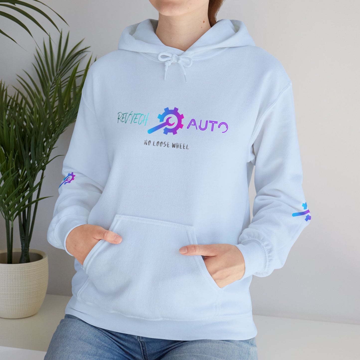 Rev Tech Auto Retro Automotive Graphic Hoodie | Unisex Hooded Sweatshirt | Perfect Gift for Car Enthusiasts, Streetwear, Casual Wear, Tech Lovers